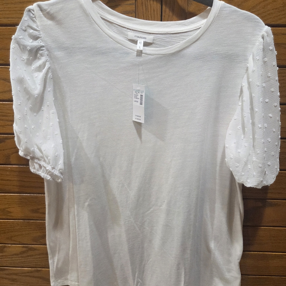 Maurices White Puff Sleeve Blouse